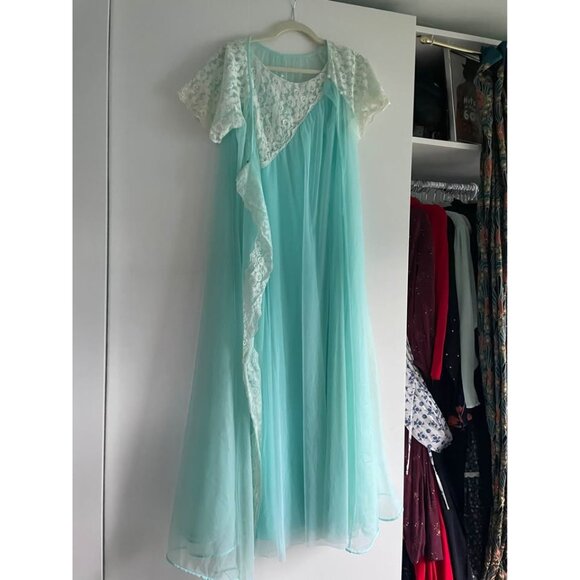 1950s Nightgown and Robe Matching Set (2 Pieces), Size M, Vintage Lingerie - Picture 5 of 11